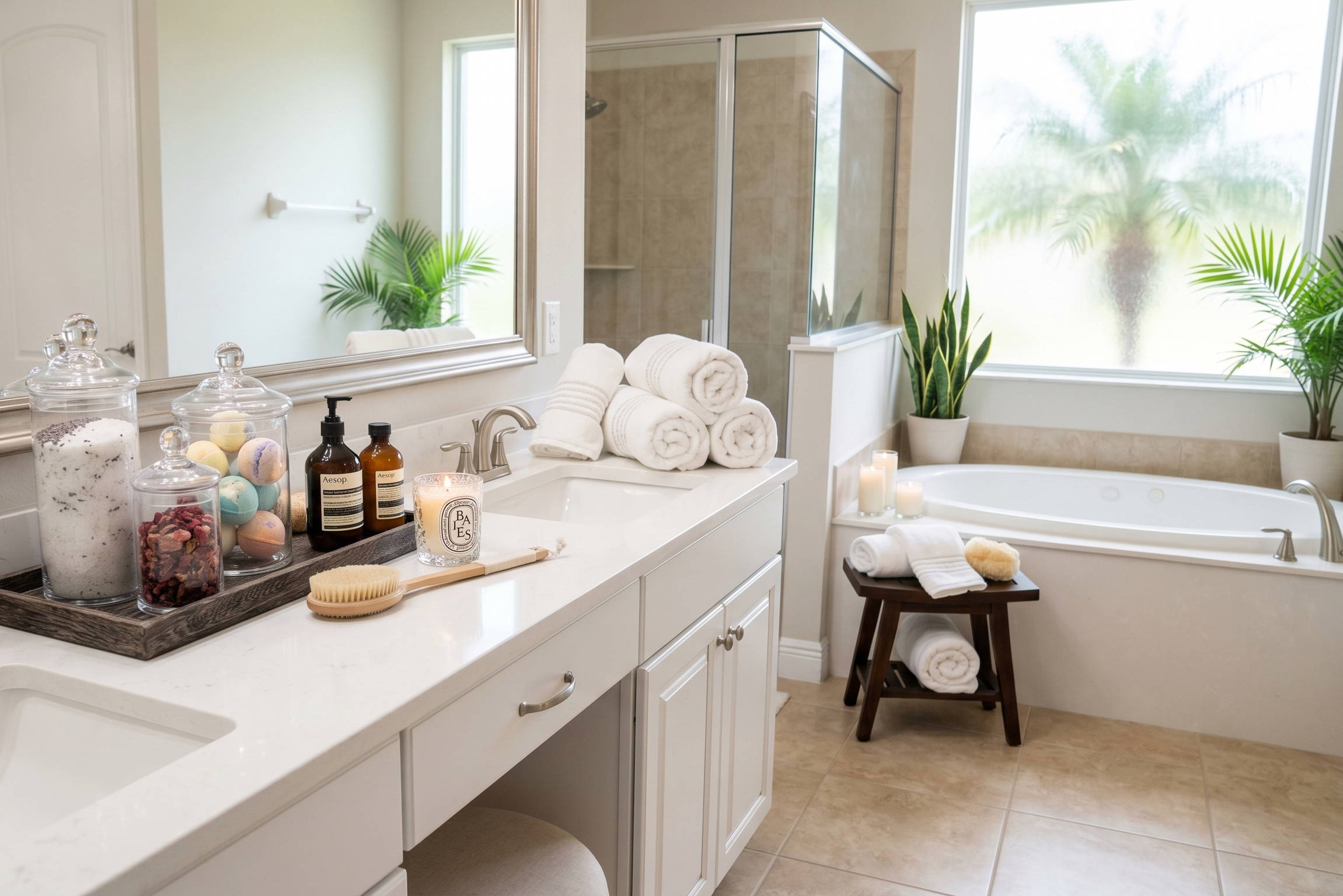 Luxury Tier Primary Bathroom Staging
